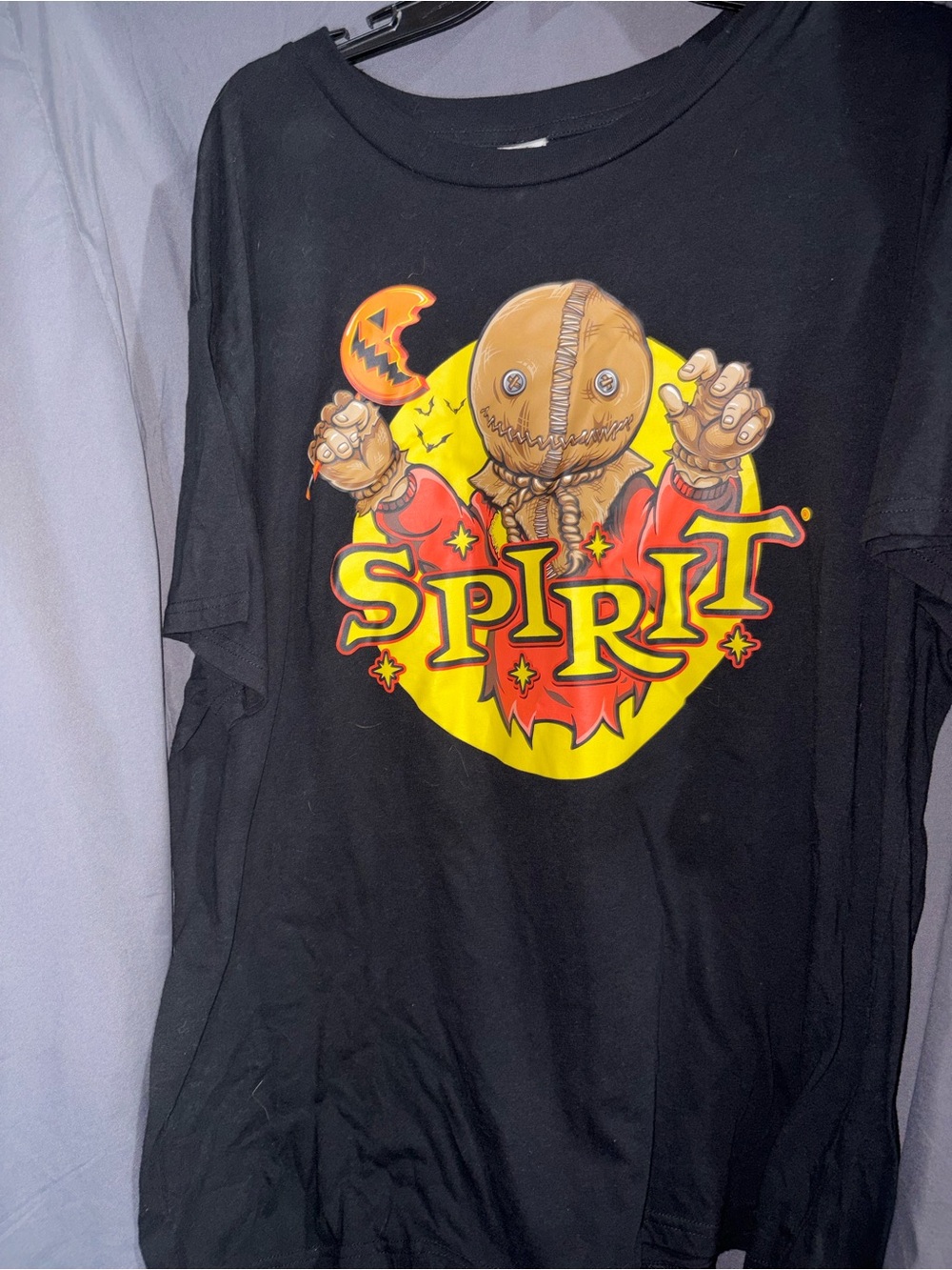 Spirit Black Kids Halloween Graphic Tee with Yellow & Red Print